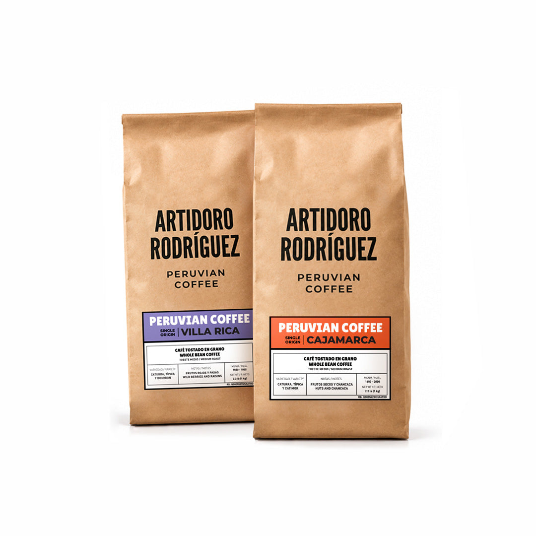 Pack La Dupla: dos bolsas de 1kg de café peruano de especialidad Artidoro Rodríguez